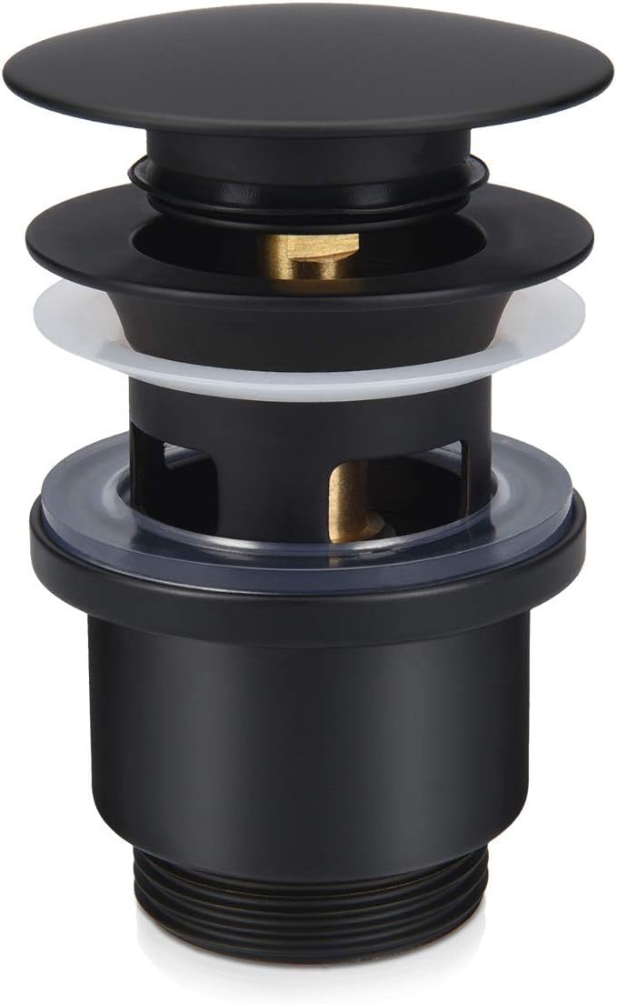 Push-Open Ablaufventil Premium Schwarz matt