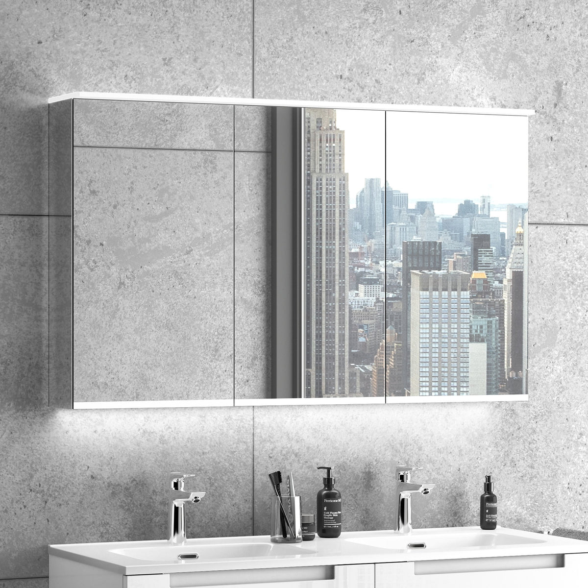 Premium Spiegelschrank - 3 Tueren · mit Spiegelschrank - 120 cm