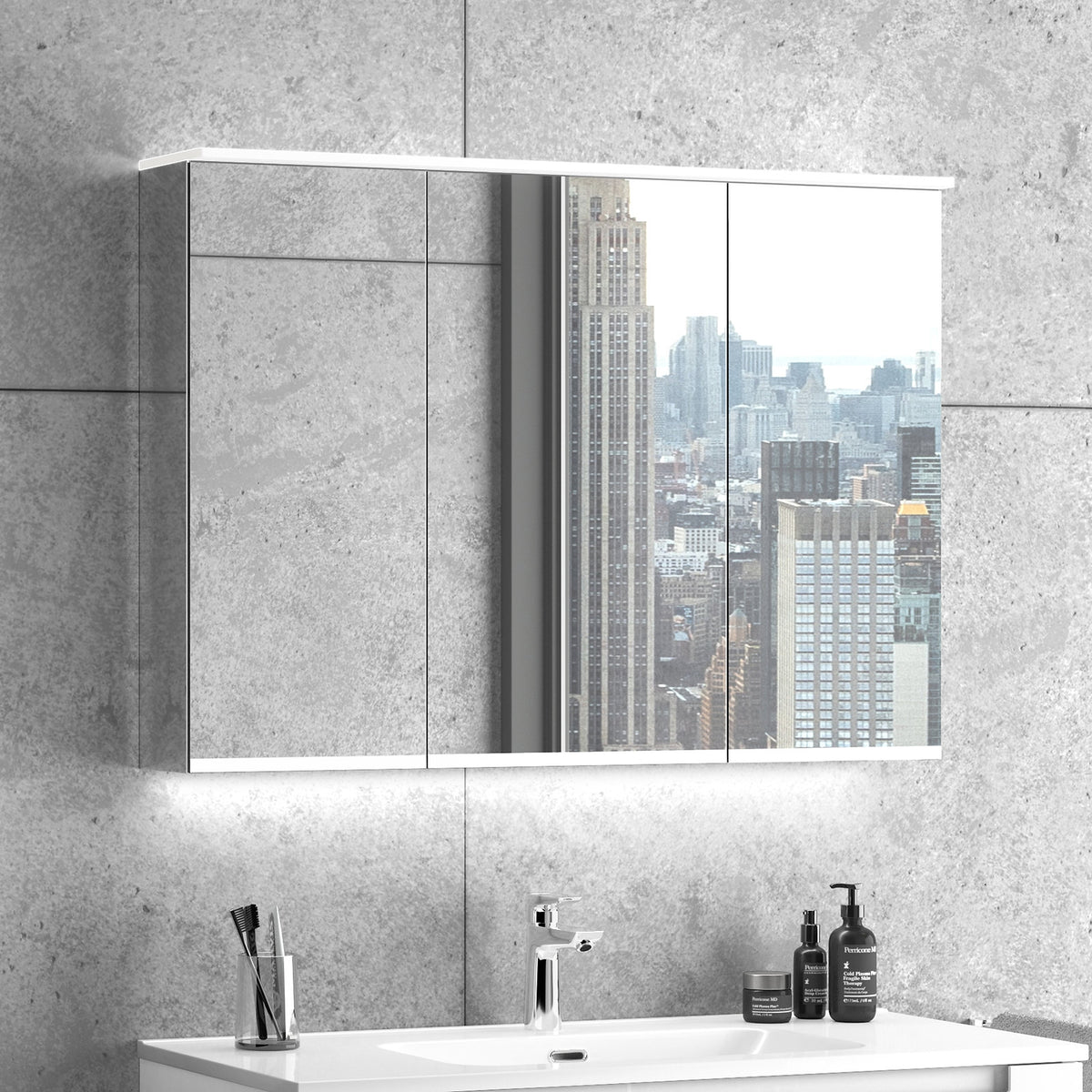 Premium Spiegelschrank - 3 Tueren · mit Spiegelschrank - 100 cm