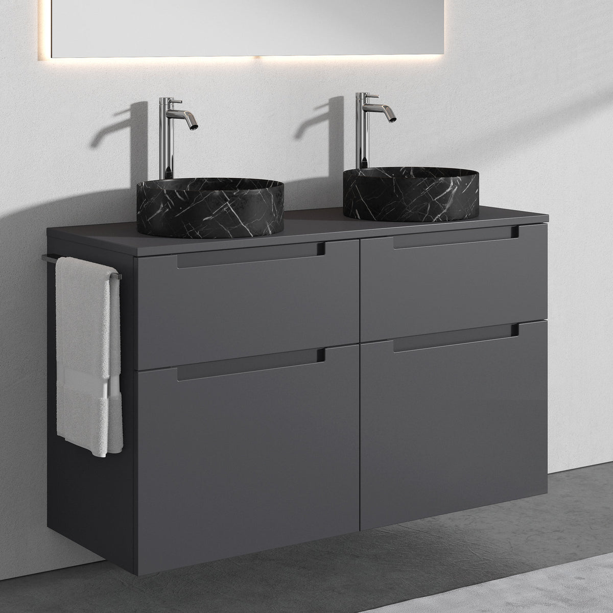 Waschbeckenunterschrank 120 cm mit 4 Schubladen