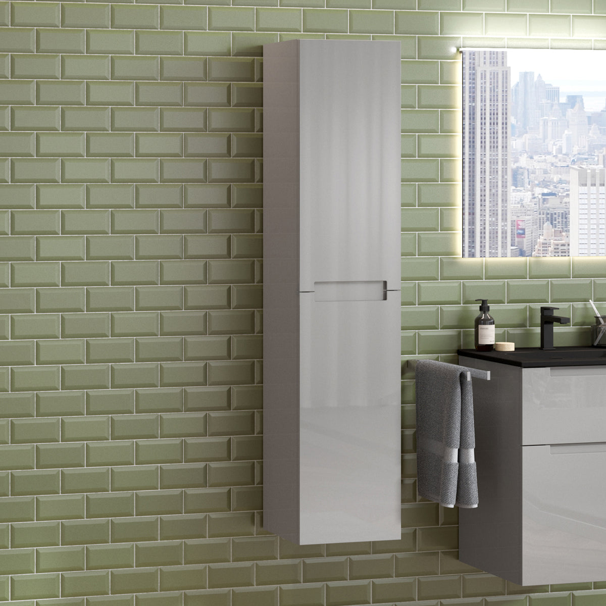 Hochschrank 35 cm mit 2 Türen