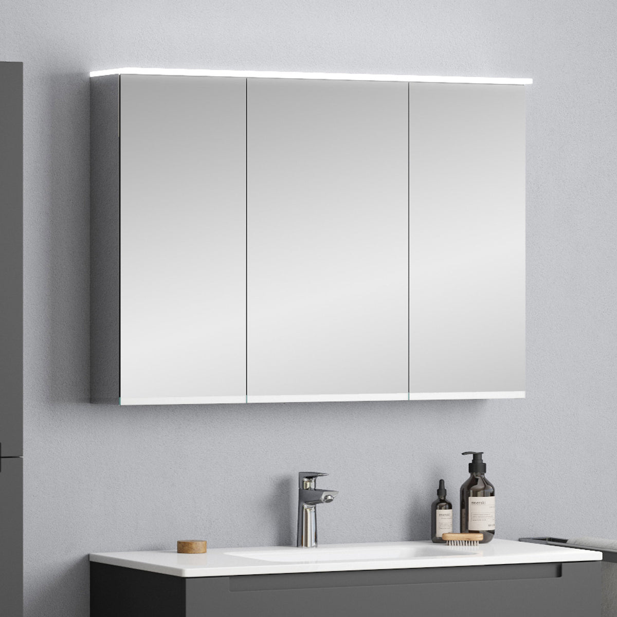 Premium Spiegelschrank - 3 Tueren · mit Spiegelschrank - 100 cm