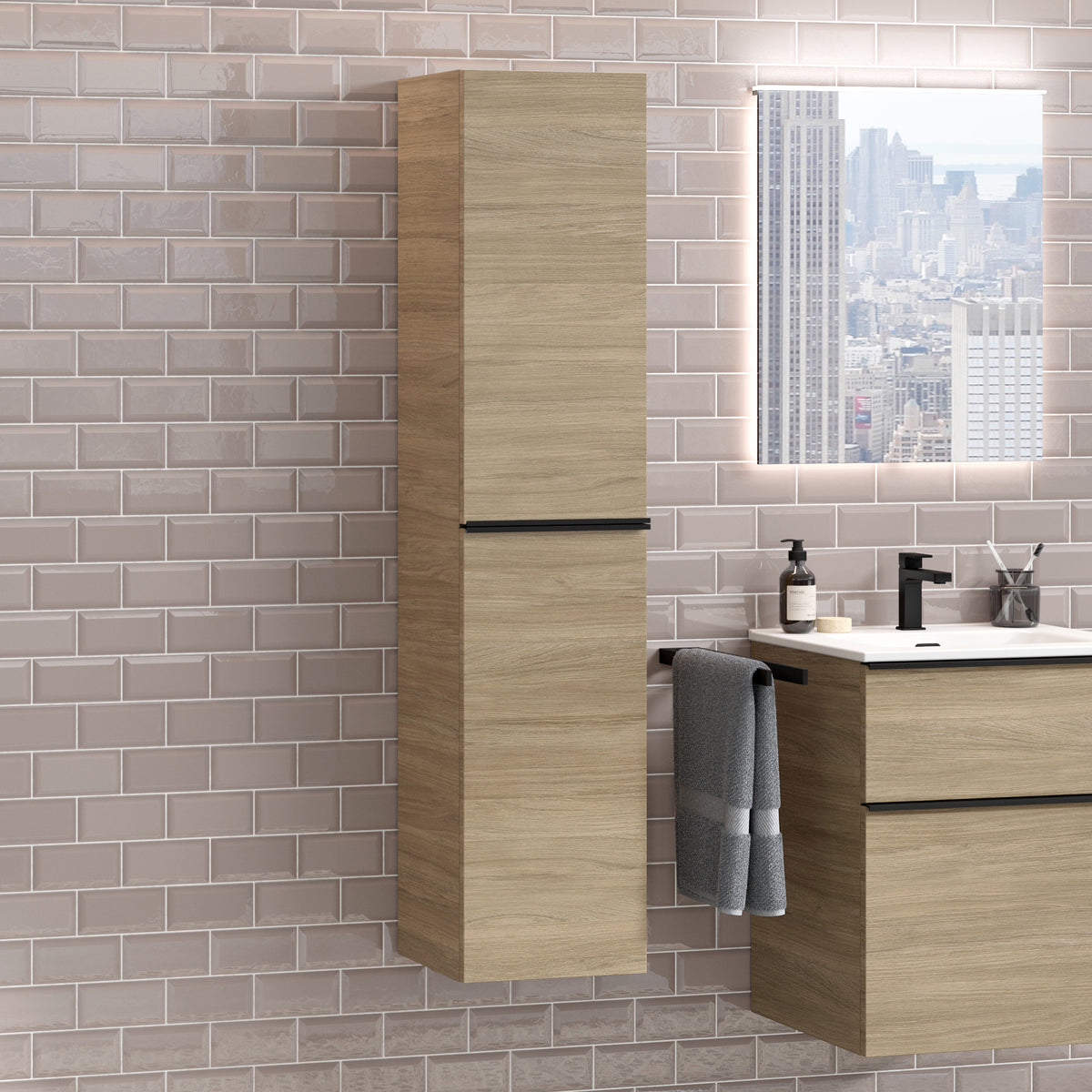 Hochschrank 35 cm mit 2 Türen