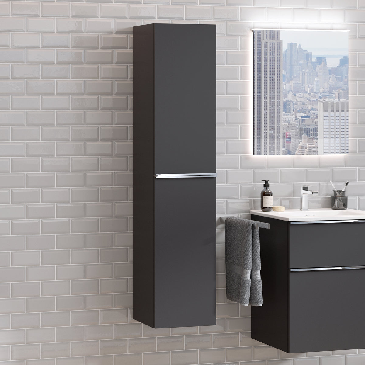 Hochschrank 35 cm mit 2 Türen