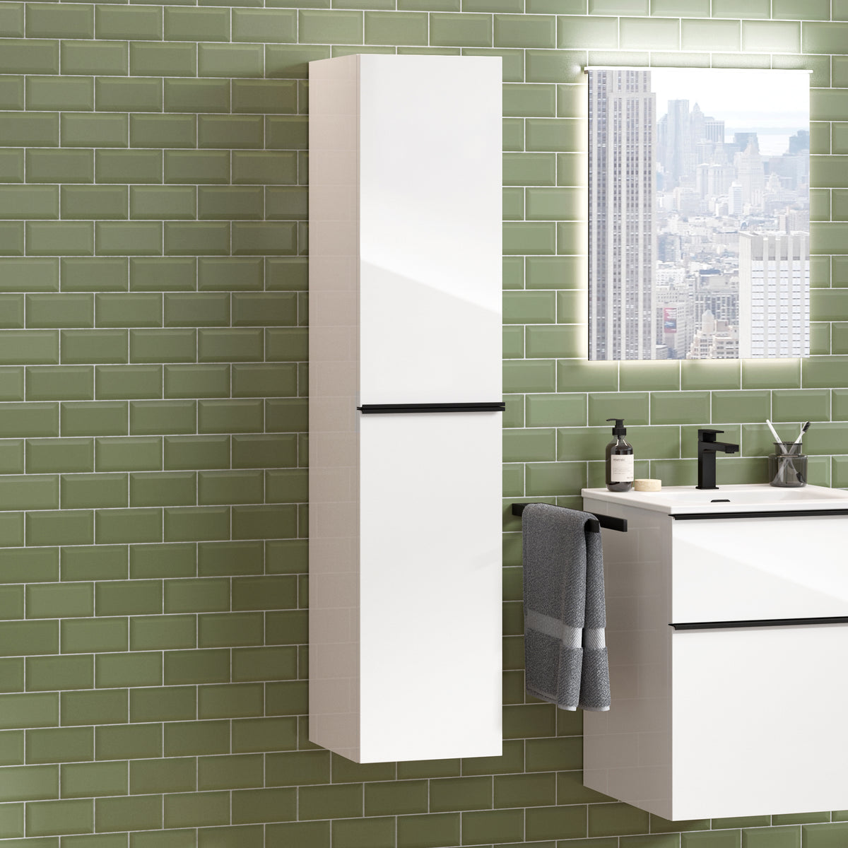 Hochschrank 35 cm mit 2 Türen