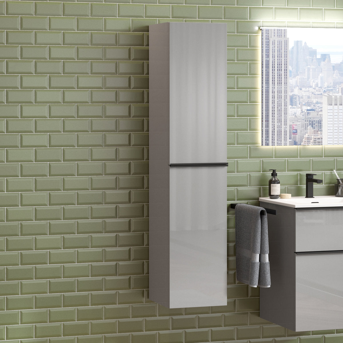 Hochschrank 35 cm mit 2 Türen